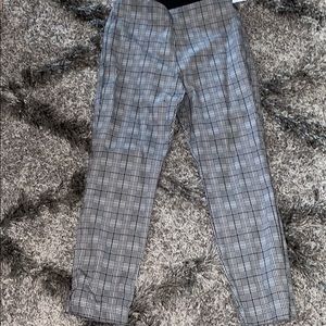 Plaid elastic pants